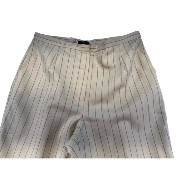 Vintage Talbots Womens Pinstripe Wool Blend Trousers Size 14 Beige Lined - Picture 5 of 15
